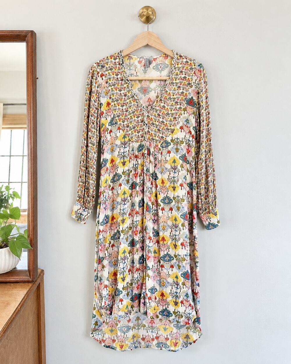 Anthropologie Bl^nk London Lucia Floral Tunic XS Boho Longline Duster